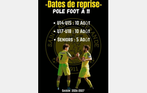 Reprise des entrainements - Pole Foot à 11