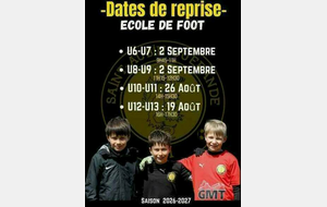 Reprise des entrainements Ecole de foot